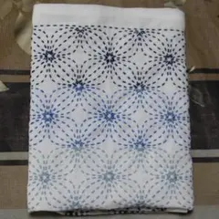 刺し子完成品　✾変わり花文　ブルー系３色カラー～✾のサムネイル