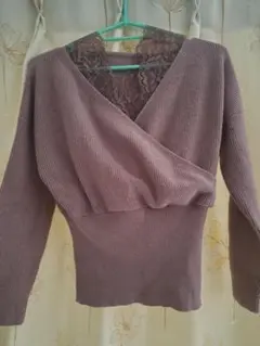 パープル ニットセーター M サイズ