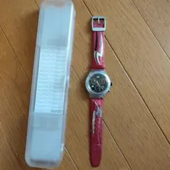 Swatch クロノグラフ レッド レザーベルト