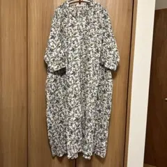 studio CLIP ボタニカル柄 シャツワンピース