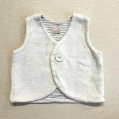 アイボリー ベビーベスト Fサイズ ボタン付き