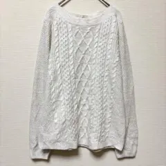 Croft&Barrow ケーブルニット セーター【M】アイボリー 長袖 無地