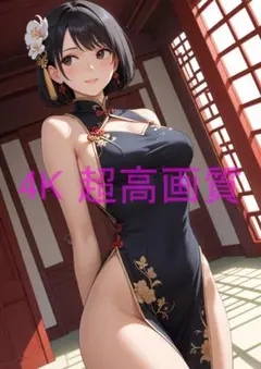 月屋 1点物 高画質 A4 ポスター アニメ イラスト チャイナ服 #0077