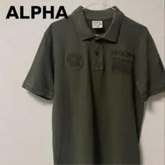ALPHA INDUSTRIES ポロシャツ ミリタリーワッペンカーキ XL半袖のサムネイル