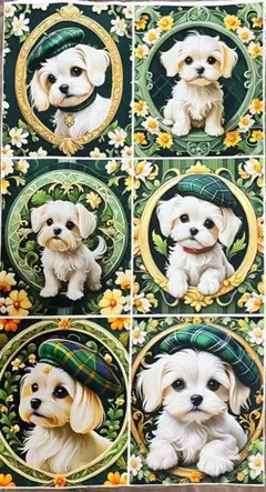 パネル生地 犬 マルチーズ ⚠️残り1枚