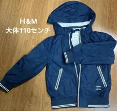 H&M フード付きネイビージャケット EUR116