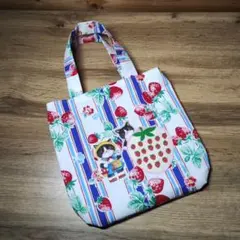コヤンイサムチョンふっくらぺたんこ ト–トバッグ★いちご柄　小さめサイズ