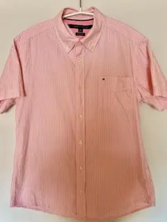 TOMMY HILFIGER クラシックフィット ストライプ半袖シャツ XL