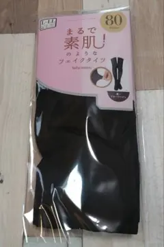 チュチュアンナ　L〜LL　まるで素肌のような　フェイクタイツ　黒　ブルベ　80