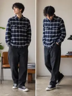 AEROPOSTALE チェック柄 長袖シャツ ネイビー コットン100 XS