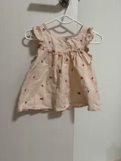 ピンク 花柄刺繍 ベビーブラウス サイズ80 アプレレクール　さくらんぼ