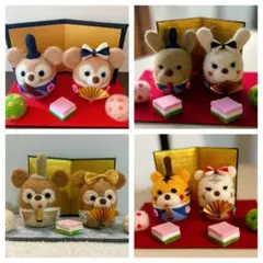 【見本品】受注生産　ハンドメイド　羊毛フェルト　雛飾り　桃の節句　おひなさま