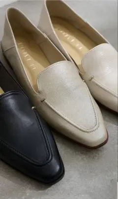 新品未使用ルタロンスクエアステッチソフトローファー