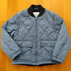 coen 2WAYミリタリーキルトブルゾン くすみブルー