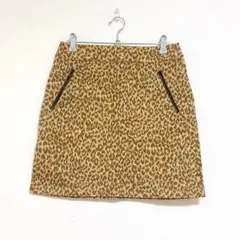 ビームスライツ　スカート　ひざ丈　タイト　38 ヒョウ柄　ベージュ　春　夏のサムネイル