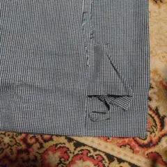 グレー地に紺と茶の千鳥格子柄冬物 はぎれ生地1.5m✕2.2m