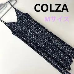 【美品】COLZA 花柄 ワンピース キャミワンピ ネイビー 春夏 レディース