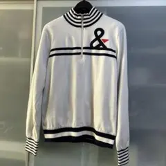 and per se⭐️ホワイト ジッパー付きハイネックセーター⭐️防風防寒⭐️