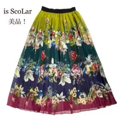 美品♪is ScoLar イズスカラー フレア ロングスカート 花 楽器のサムネイル