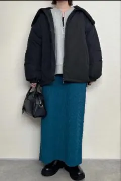 runi×Lutique リブナロースカート　（青緑/ブルーグリーン）　しまむらのサムネイル