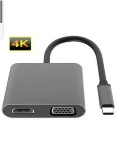 USB C HDMI VGA 2in1 変換アダプター ケーブル