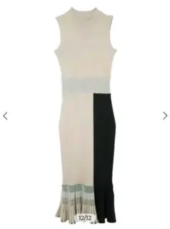 eimyistoireエイミーイストワール　カラーコンビフレアニットワンピース