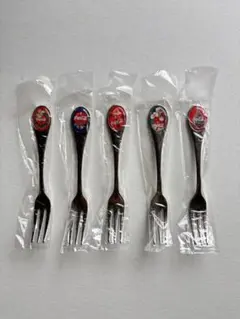 【未使用品】クリスマス柄　コカ・コーラ デザートフォーク 5本セット