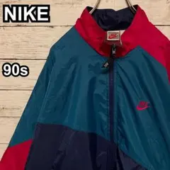 964【入手困難】ナイキ♤刺繍ロゴ　90s 銀タグ　ナイロンジャケット　即完売品