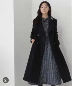 【ナチュラルビューティーベーシック】ネイビー ロングコート