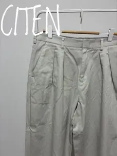 CITEN 2プリーツ ワイドチノ パンツ