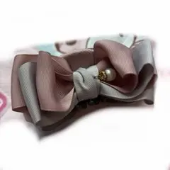 ヘアクリップ　ヘアアクセサリー　リボン　ピンク