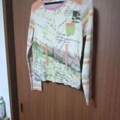 多色 グラフィックプリント 長袖トップス