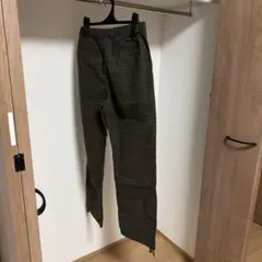 オリーブグリーン チェック柄 バギーパンツ