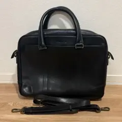 COACH コーチ レザー ビジネスバッグ ブリーフケース メンズ ブラック 黒