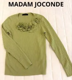 MADAM JOCONDE 長袖 リブニット 花モチーフ付　日本製　38のサムネイル