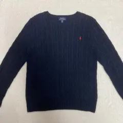 ✨美品✨ ポロラルフローレン　ケーブルニット　セーター　ポニー刺繍ロゴ　L　紺