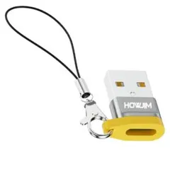 HOWJIM USB Type-C 変換アダプタ 小型 タイプC グレー
