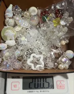 ビーズセット 約200.5g デコ 宝石すくい カスタム クリア