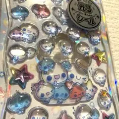 【正規品】光るジュエルプチドロップ シール ストーンつき ぷくぷくあわわちゃん