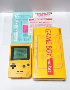 ジャンク品 ゲームボーイポケット　箱&説明書付き！　イエロー　任天堂