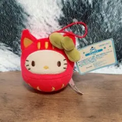 ハローキティ だるま ぬいぐるみ マスコット 赤　サンリオ　正月　縁起物　キティ