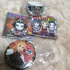 鬼滅の刃 ステッカー２枚 ＋缶バッチ マスキングテープ2個セット