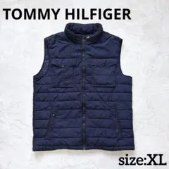 TOMMY HILFIGER ネイビー 中綿入り キルティングダウンベスト XL