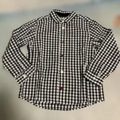 キッズ用ブラウス　ギンガムチェック　白黒