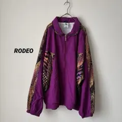 RODEO◆ヴィンテージ 丸襟 ナイロンジャケット パープル