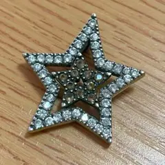 ヴィンテージ シルバー製 2色ジルコニア 星 スター ネックレス