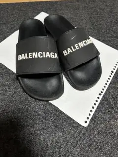 BALENCIAGA ロゴ レザー サンダル38 - メルカリ