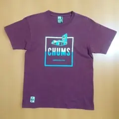 CHUMS チャムス 半袖Tシャツ バーガンディ Sサイズ