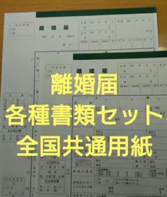 離婚届2部【お子様有り・無し共通】各種セット 離婚後のチェックシート付きa44のサムネイル