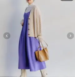 UNITED ARROWS ステッチキャミワンピース パープル